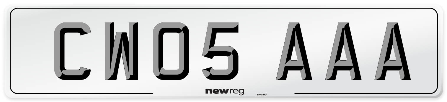 CW05 AAA Number Plate from New Reg